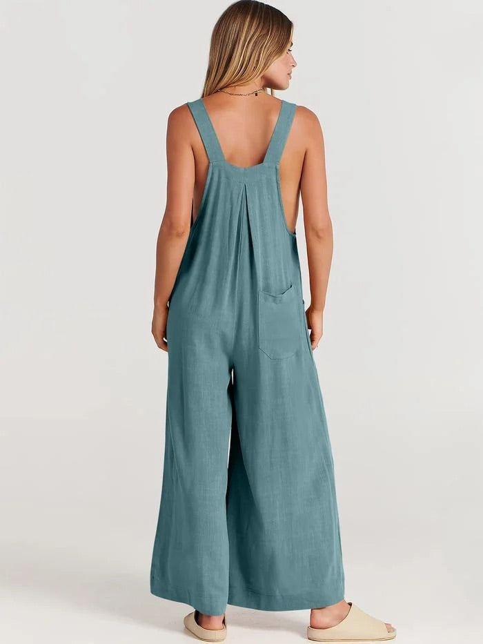 Jumpsuit | Ärmlös | Löst sittande | Jumpsuit med vida ben | Overall-Eva Jonsson