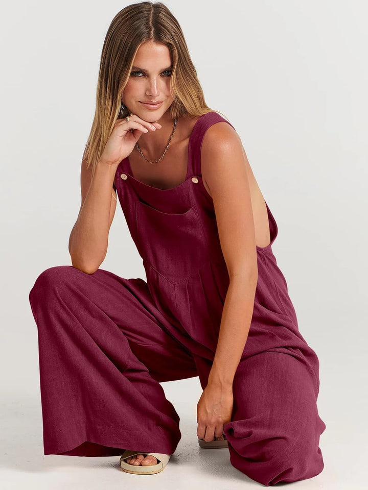 Jumpsuit | Ärmlös | Löst sittande | Jumpsuit med vida ben | Overall-Eva Jonsson