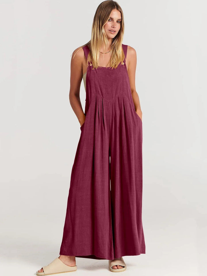 Jumpsuit | Ärmlös | Löst sittande | Jumpsuit med vida ben | Overall-Eva Jonsson