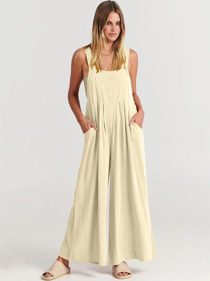 Jumpsuit | Ärmlös | Löst sittande | Jumpsuit med vida ben | Overall-Eva Jonsson