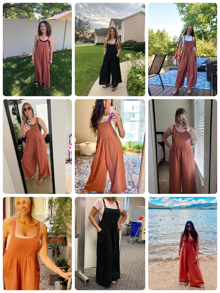 Jumpsuit | Ärmlös | Löst sittande | Jumpsuit med vida ben | Overall-Eva Jonsson