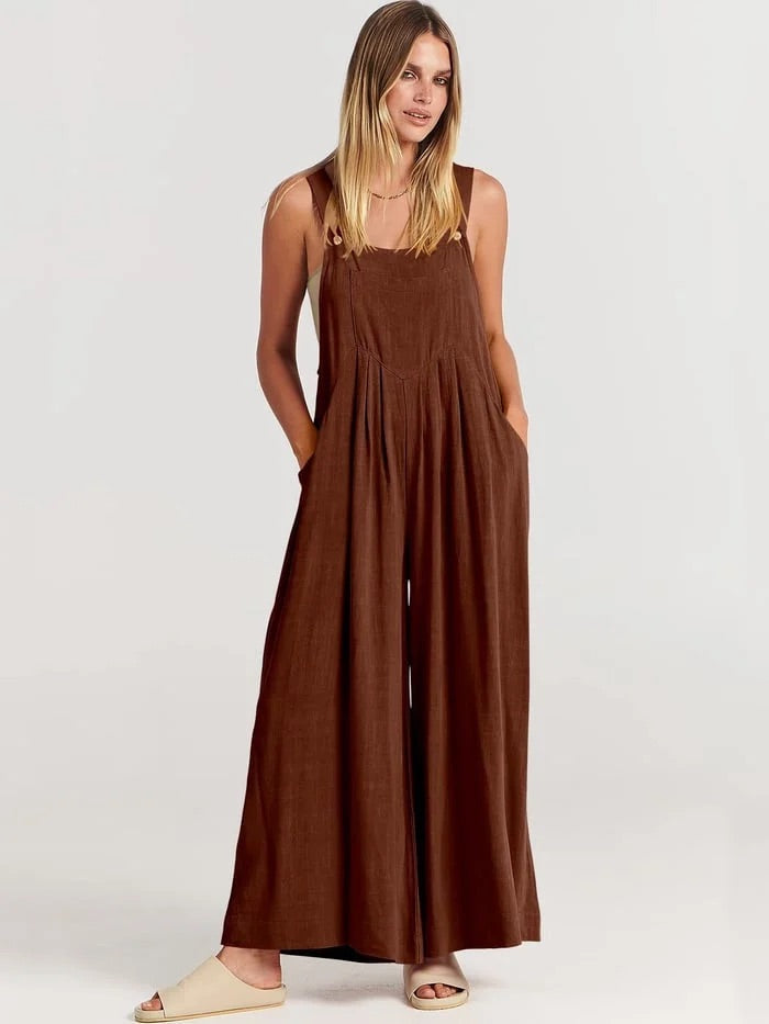 Jumpsuit | Ärmlös | Löst sittande | Jumpsuit med vida ben | Overall-Eva Jonsson