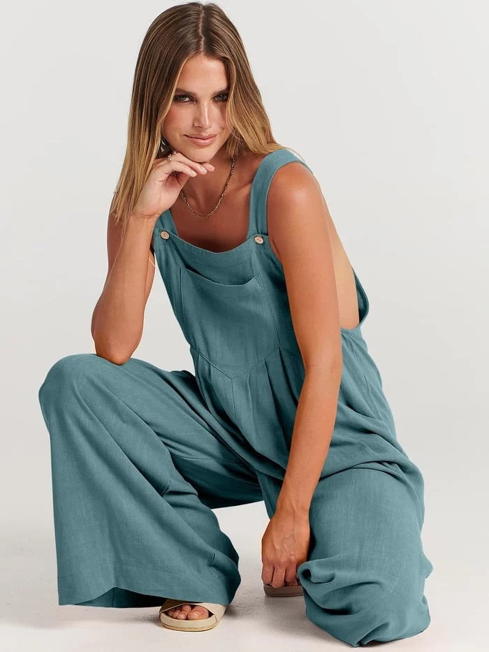 Jumpsuit | Ärmlös | Löst sittande | Jumpsuit med vida ben | Overall-Eva Jonsson
