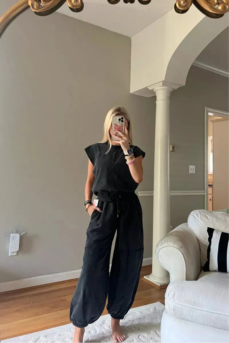 Jumpsuit | Casual | Kortärmad | Joggingoverall | Jumpsuit för damer-Eva Jonsson