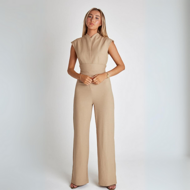 Jumpsuit - Elegant - Midja med knytband - Jumpsuit med vida ben - Ärmlös jumpsuit för kvinnor-Eva Jonsson