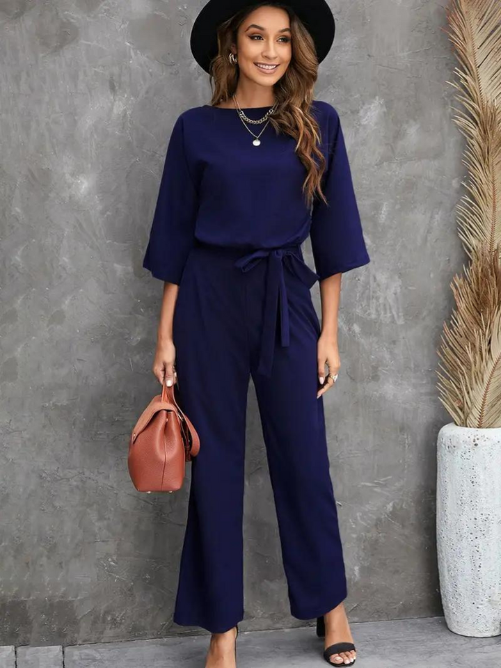 Jumpsuit | Långärmad | Bälte | Elegant jumpsuit | Jumpsuit för kvinnor-Eva Jonsson
