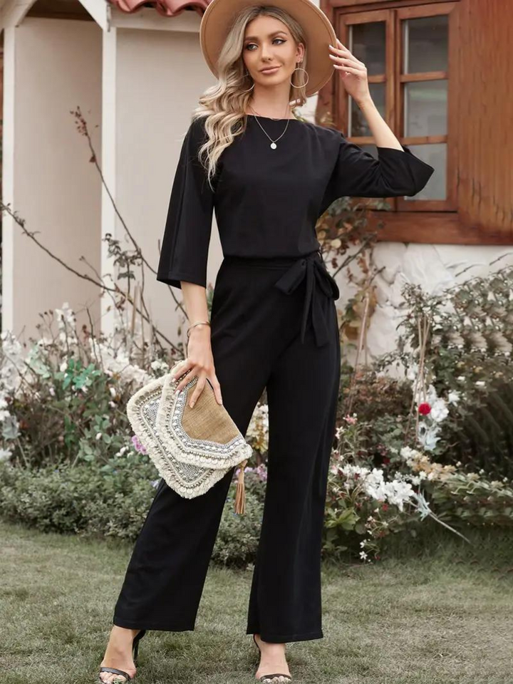 Jumpsuit | Långärmad | Bälte | Elegant jumpsuit | Jumpsuit för kvinnor-Eva Jonsson