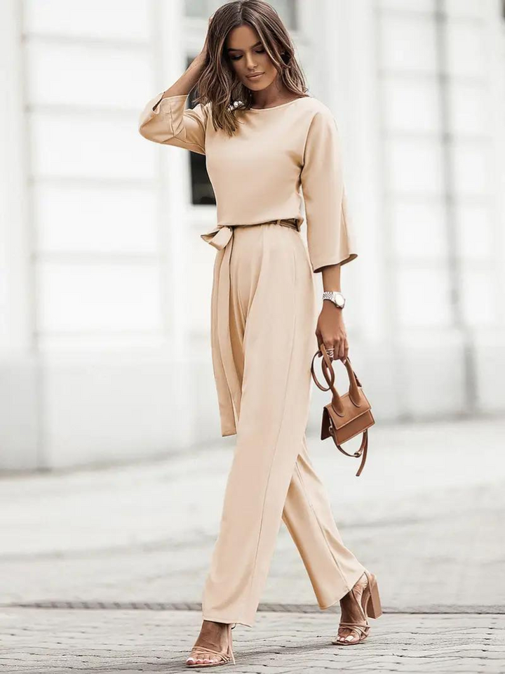 Jumpsuit | Långärmad | Bälte | Elegant jumpsuit | Jumpsuit för kvinnor-Eva Jonsson