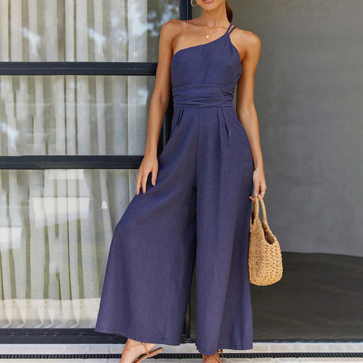 Jumpsuit | One Shoulder | Vida ben | Sommarjumpsuit | Damkläder-Eva Jonsson