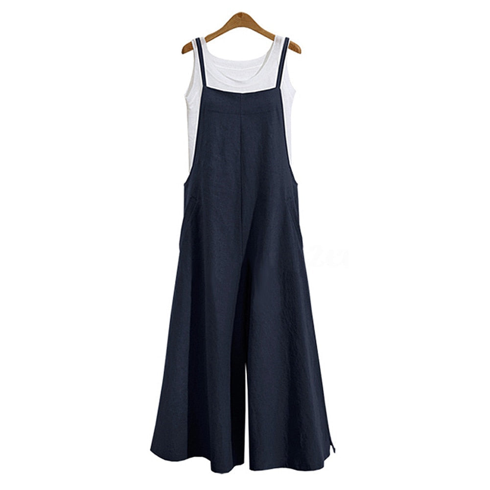 Jumpsuit för kvinnor | Ärmlös | Löst sittande | Sommarjumpsuit | Dungarees-Eva Jonsson