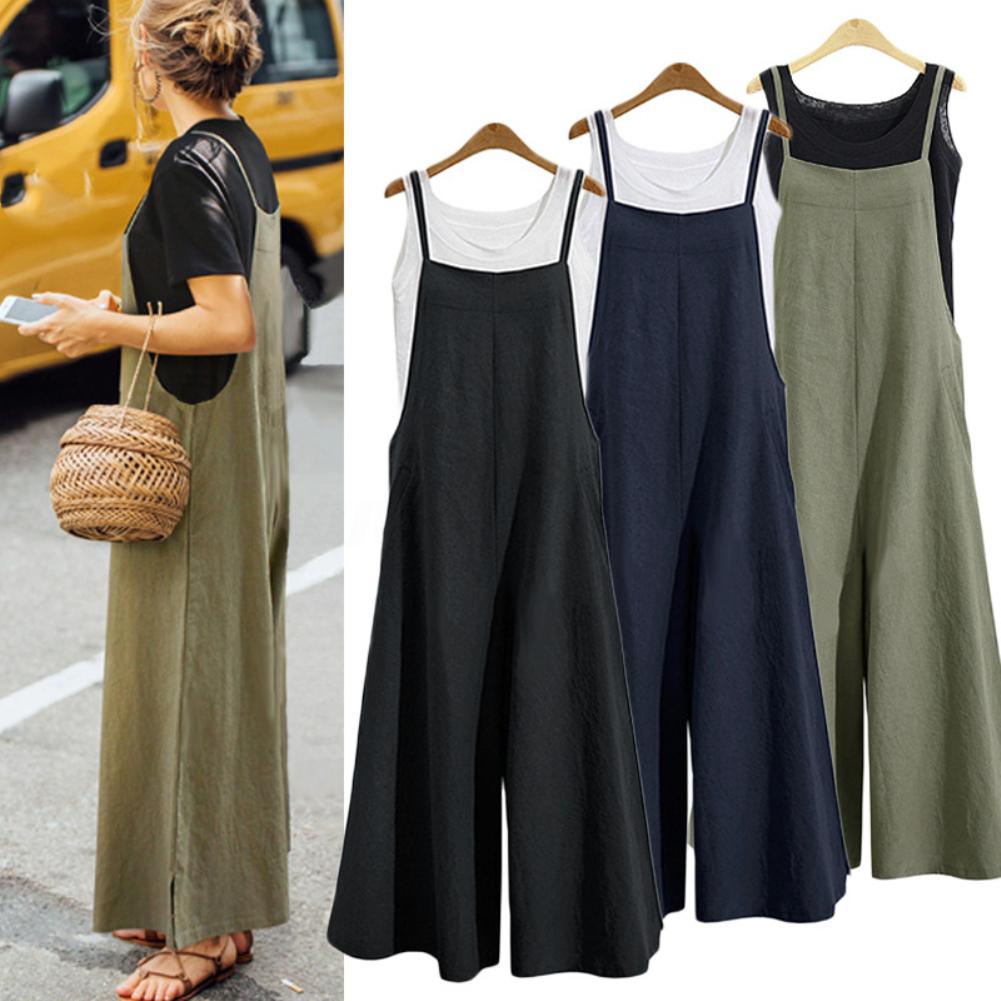 Jumpsuit för kvinnor | Ärmlös | Löst sittande | Sommarjumpsuit | Dungarees-Eva Jonsson