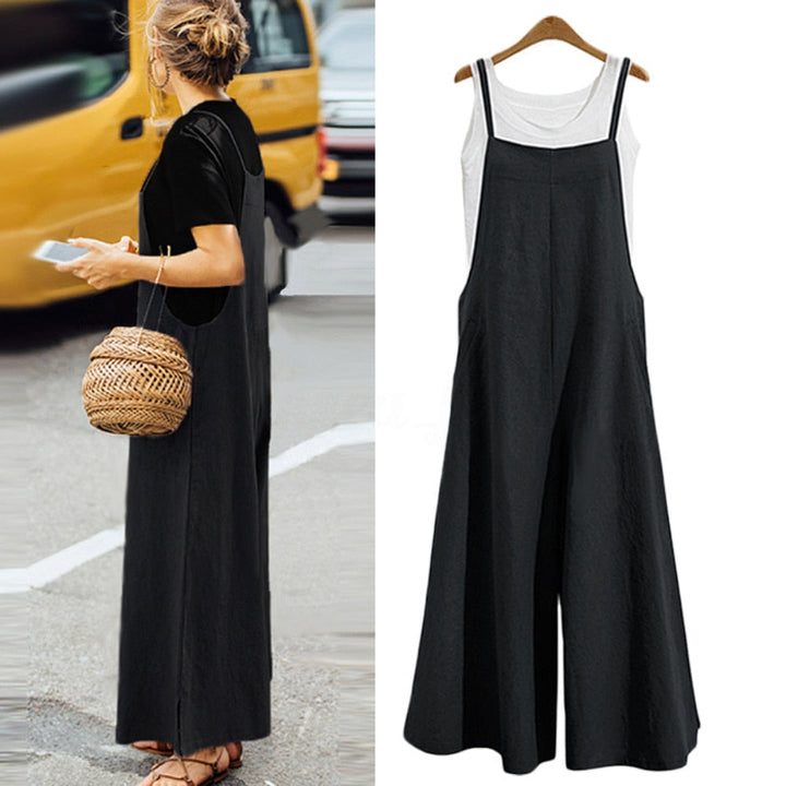Jumpsuit för kvinnor | Ärmlös | Löst sittande | Sommarjumpsuit | Dungarees-Eva Jonsson
