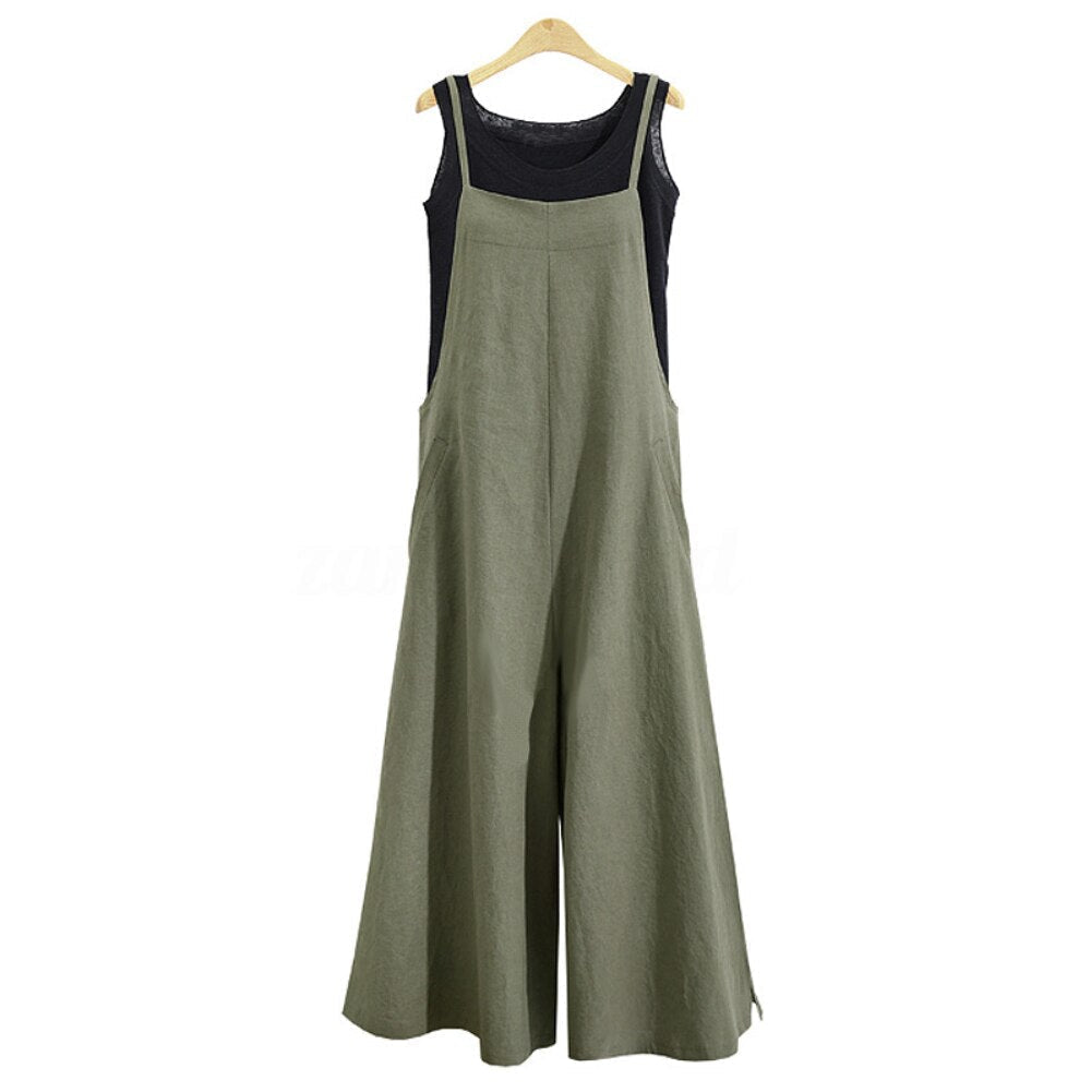 Jumpsuit för kvinnor | Ärmlös | Löst sittande | Sommarjumpsuit | Dungarees-Eva Jonsson