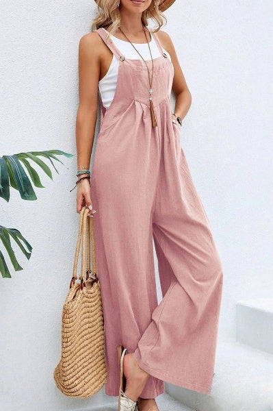 Jumpsuit med vida ben | Ärmlös | Löst sittande | Overall | Jumpsuit för kvinnor-Eva Jonsson