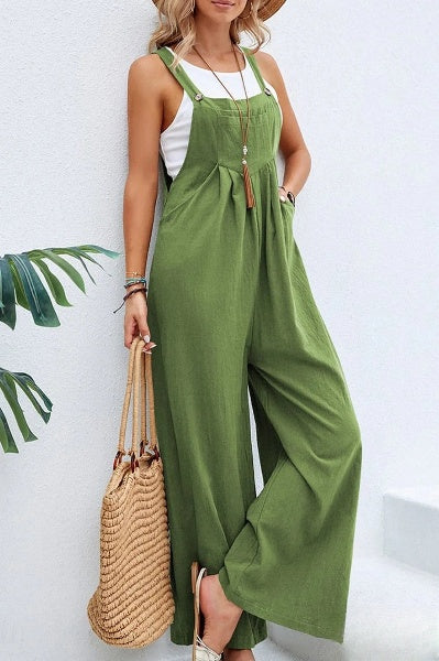 Jumpsuit med vida ben | Ärmlös | Löst sittande | Overall | Jumpsuit för kvinnor-Eva Jonsson