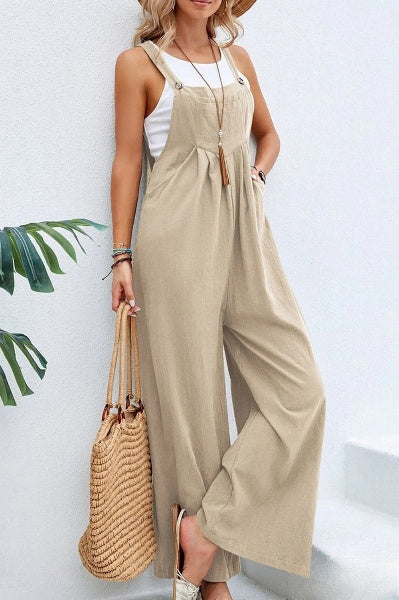 Jumpsuit med vida ben | Ärmlös | Löst sittande | Overall | Jumpsuit för kvinnor-Eva Jonsson