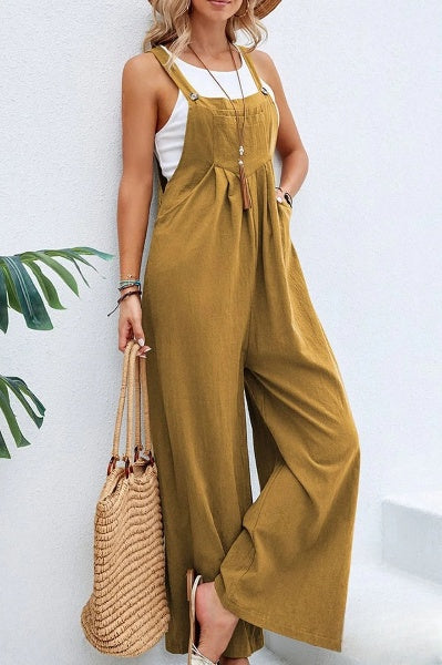 Jumpsuit med vida ben | Ärmlös | Löst sittande | Overall | Jumpsuit för kvinnor-Eva Jonsson