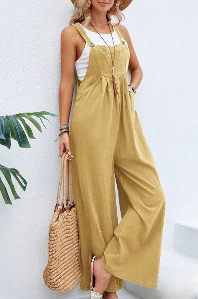 Jumpsuit med vida ben | Ärmlös | Löst sittande | Overall | Jumpsuit för kvinnor-Eva Jonsson