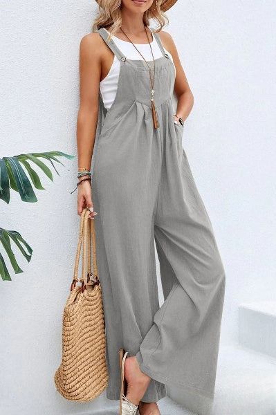 Jumpsuit med vida ben | Ärmlös | Löst sittande | Overall | Jumpsuit för kvinnor-Eva Jonsson