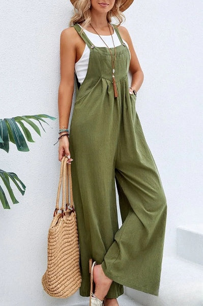 Jumpsuit med vida ben | Ärmlös | Löst sittande | Overall | Jumpsuit för kvinnor-Eva Jonsson