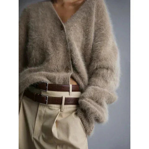Kashmir-kofta | Loose Fit | Button-Up | Stickad Cardigan | Damkläder-Eva Jonsson