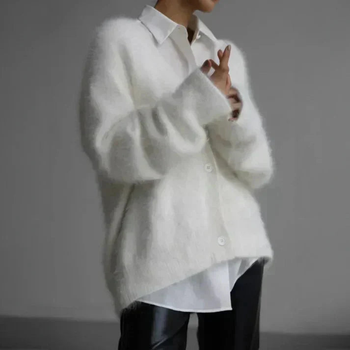 Kashmir-kofta | Loose Fit | Button-Up | Stickad Cardigan | Damkläder-Eva Jonsson