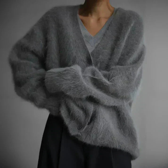 Kashmir-kofta | Loose Fit | Button-Up | Stickad Cardigan | Damkläder-Eva Jonsson