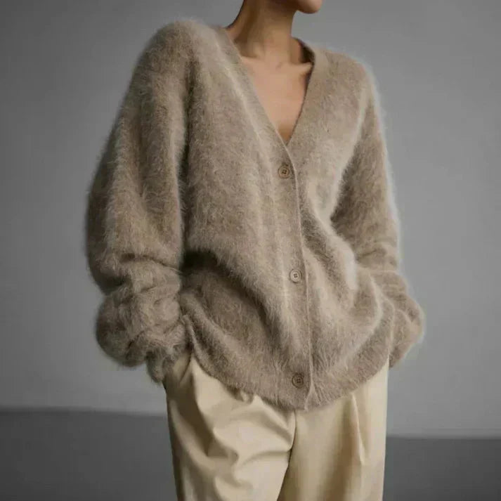 Kashmir-kofta | Loose Fit | Button-Up | Stickad Cardigan | Damkläder-Eva Jonsson