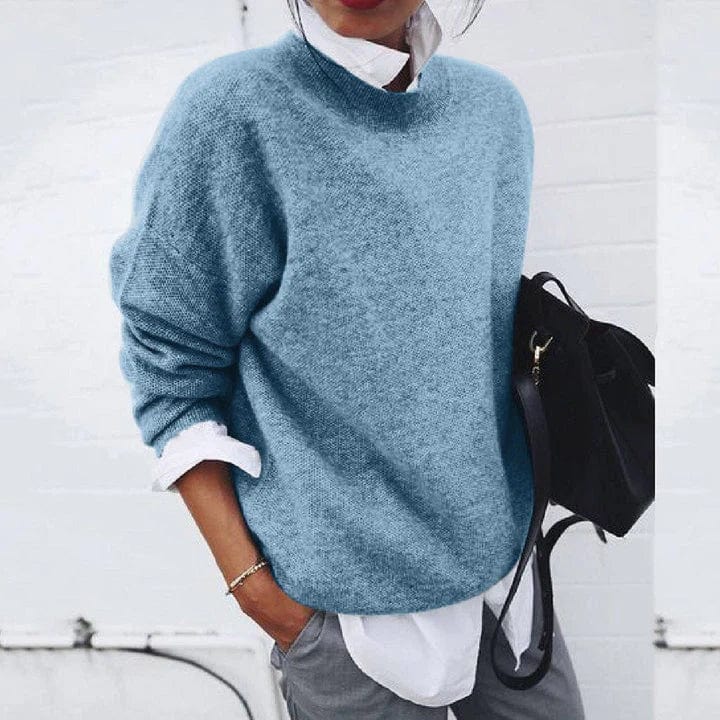 Kashmirtröja | Rund hals | Oversized | Pullovertröja | Damstickat-Eva Jonsson
