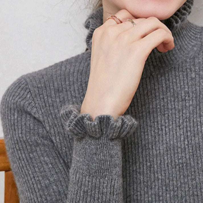 Kashmirtröja - Slim Fit - Turtleneck - Höghalsad tröja - Damtröja-Eva Jonsson