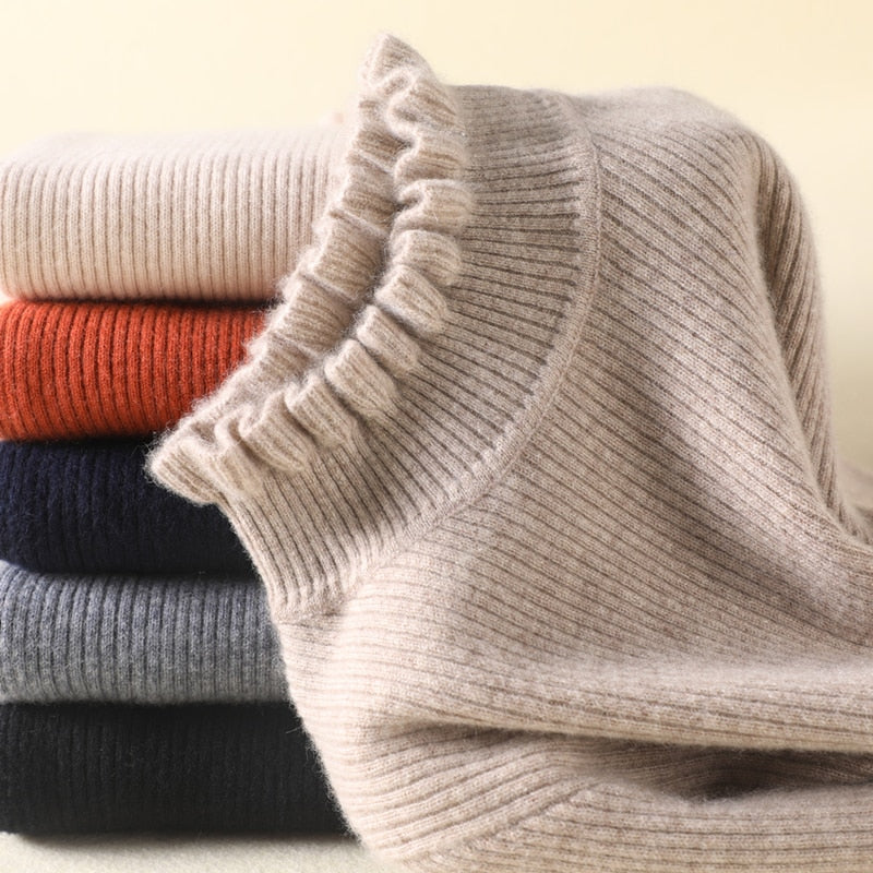 Kashmirtröja - Slim Fit - Turtleneck - Höghalsad tröja - Damtröja-Eva Jonsson
