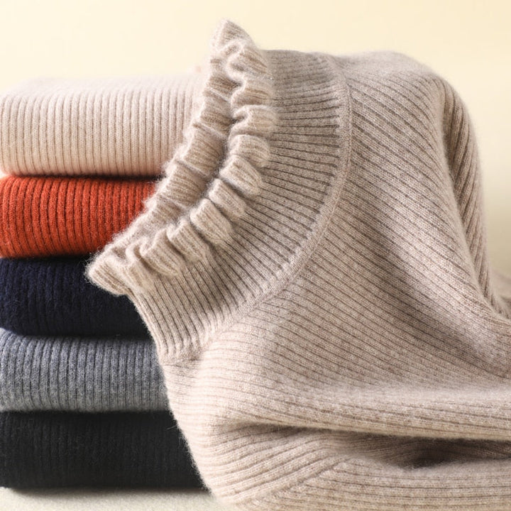 Kashmirtröja - Slim Fit - Turtleneck - Höghalsad tröja - Damtröja-Eva Jonsson