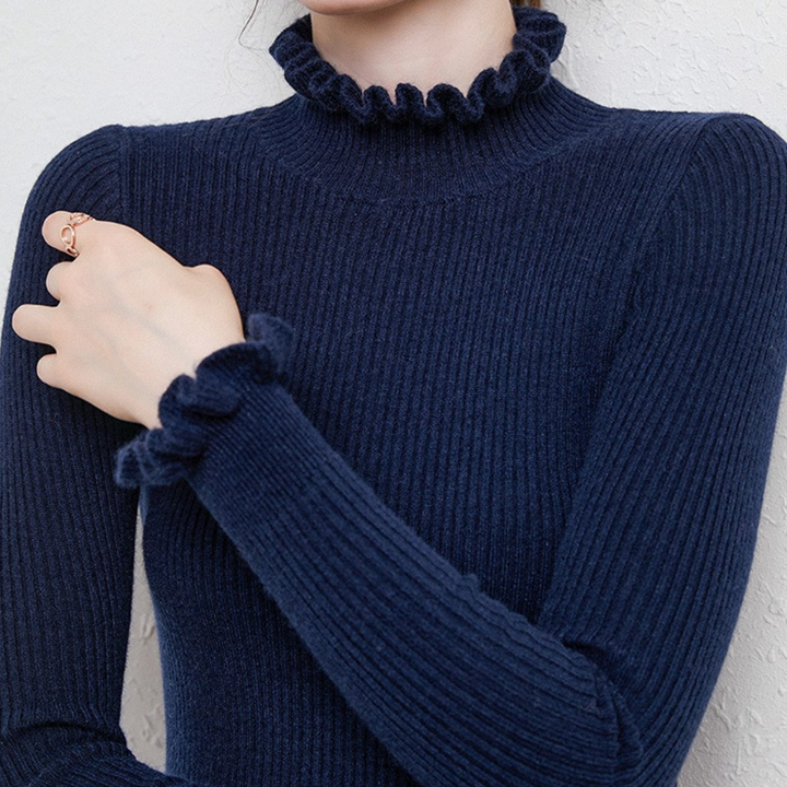 Kashmirtröja - Slim Fit - Turtleneck - Höghalsad tröja - Damtröja-Eva Jonsson