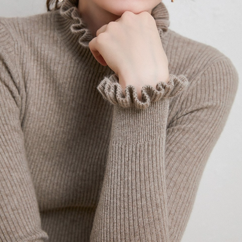 Kashmirtröja - Slim Fit - Turtleneck - Höghalsad tröja - Damtröja-Eva Jonsson
