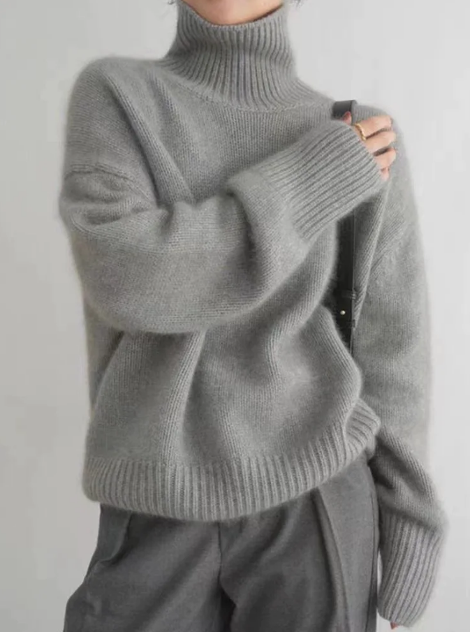 Kashmirtröja | Turtleneck | Stickad | Rullhalsad tröja | Damstickat-Eva Jonsson