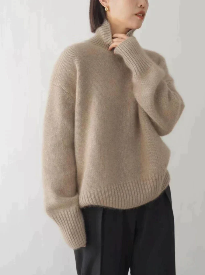 Kashmirtröja | Turtleneck | Stickad | Rullhalsad tröja | Damstickat-Eva Jonsson