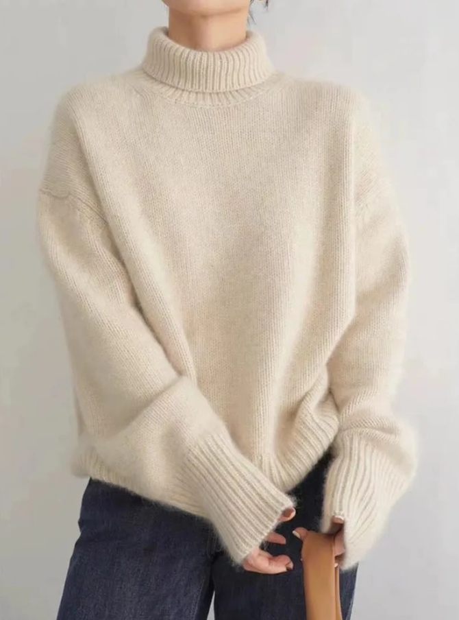 Kashmirtröja | Turtleneck | Stickad | Rullhalsad tröja | Damstickat-Eva Jonsson