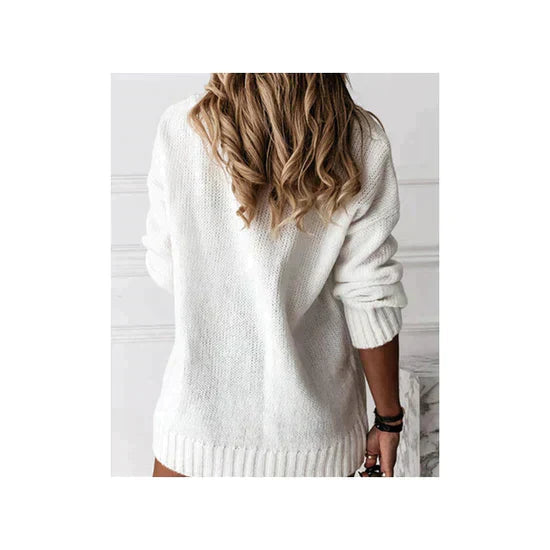 Kashmirtröja | V-hals | Loose Fit | Stickad tröja | Damkläder-Eva Jonsson