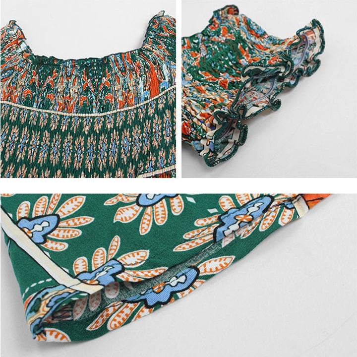 Klänning med axelband - rynkad midja - Midi - Sommarklänning - Sundress-Eva Jonsson