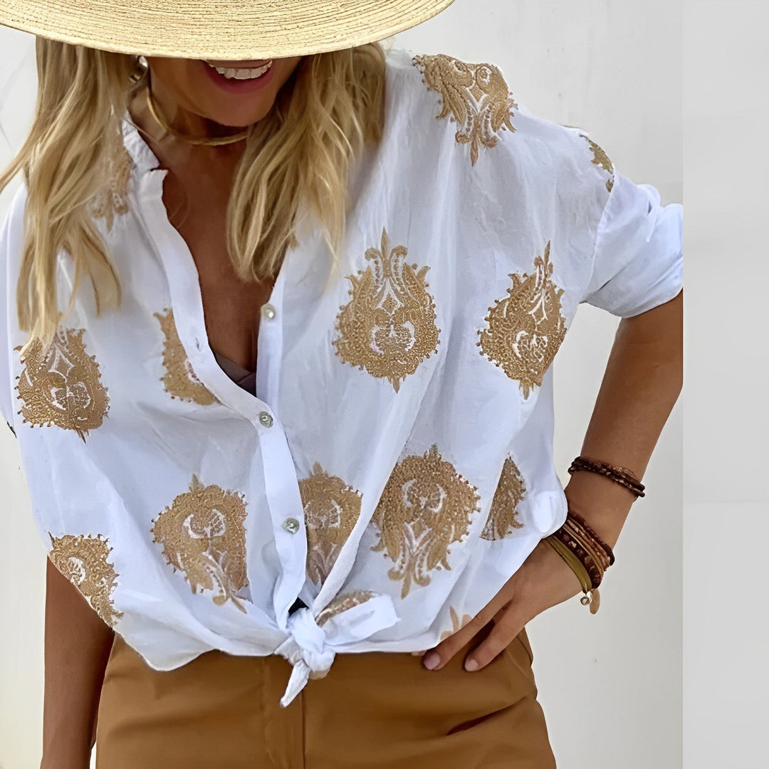 Knäppblus - Oversized - Långärmad - Bohoblus - Sommartoppar för kvinnor-Eva Jonsson