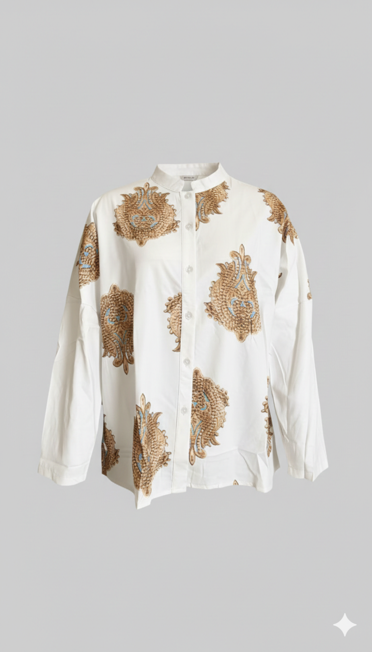 Knäppblus - Oversized - Långärmad - Bohoblus - Sommartoppar för kvinnor-Eva Jonsson
