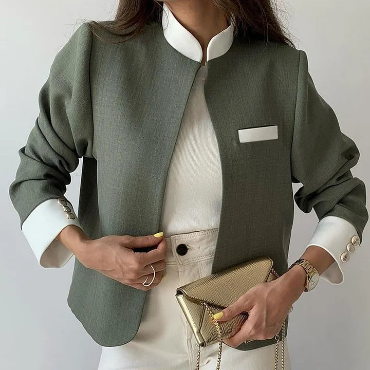 Kostymset för kvinnor | hög midja | vida ben | tvådelat set | blazer och byxor-Eva Jonsson
