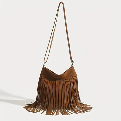 Kroppsväska, Liten, Tassel, Boho väska, Axelväska-Eva Jonsson