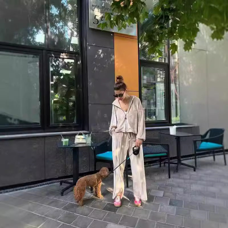 Kvinna Casual Jogging Dräkt Set med Lös Passform Topp och Bekväma Byxor-Eva Jonsson