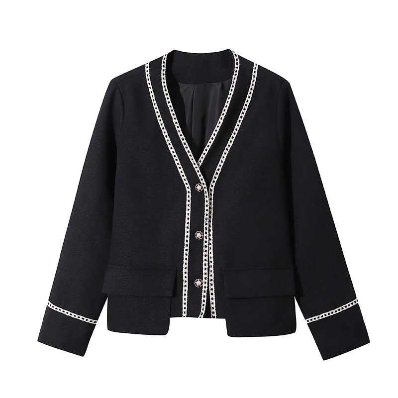 Kvinna Elegant Cardigan med delikata kontrastdetaljer Mirla-Eva Jonsson