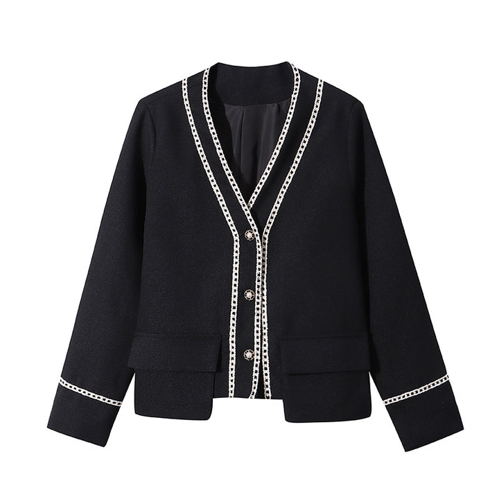 Kvinna Elegant Cardigan med delikata kontrastdetaljer Mirla-Eva Jonsson