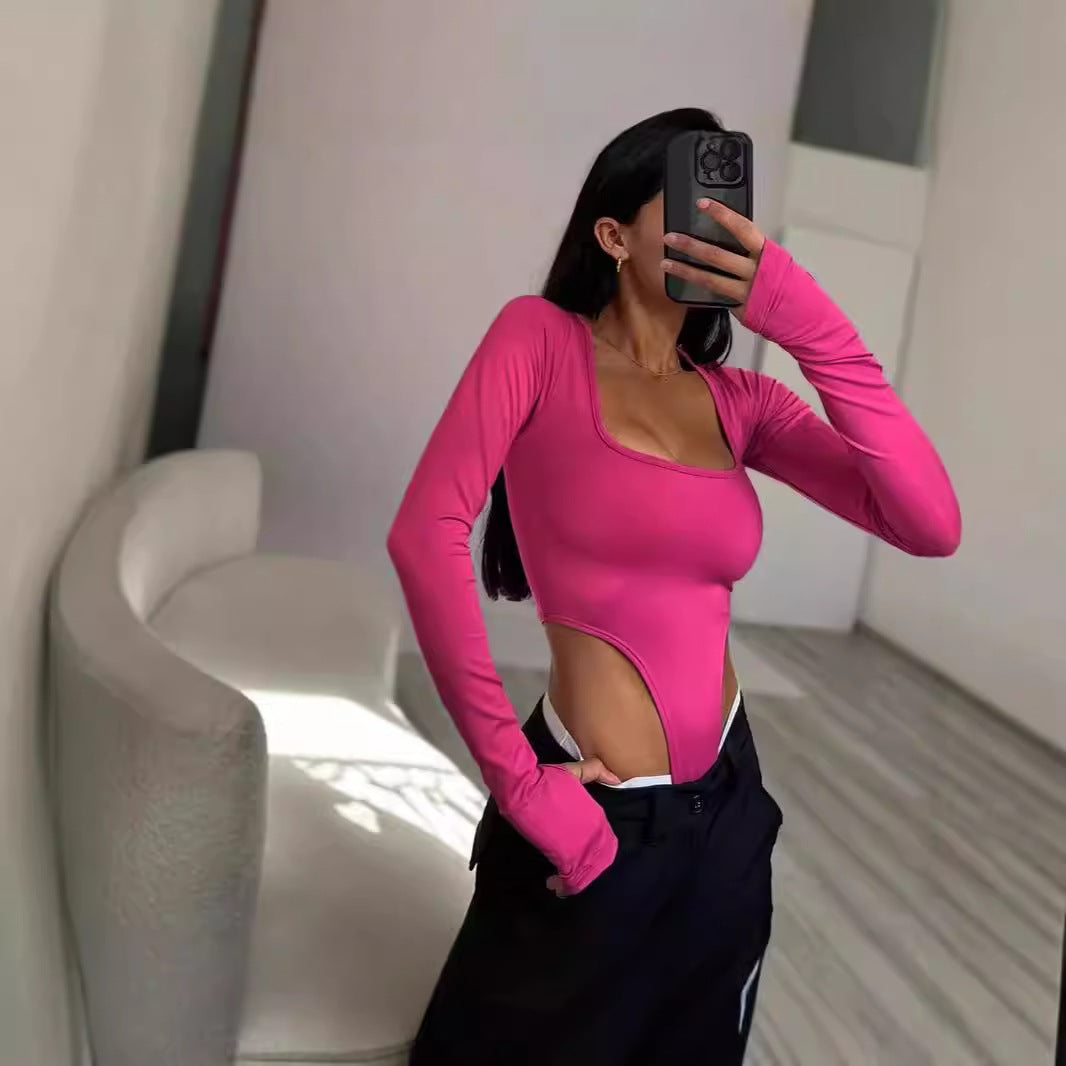 Kvinna Figurformande Bodysuit med kreativa Cut-Out-detaljer och långa ärmar Mirla-Eva Jonsson