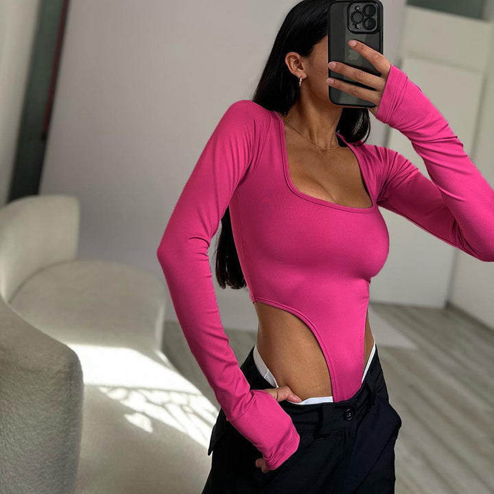 Kvinna Figurformande Bodysuit med kreativa Cut-Out-detaljer och långa ärmar Mirla-Eva Jonsson