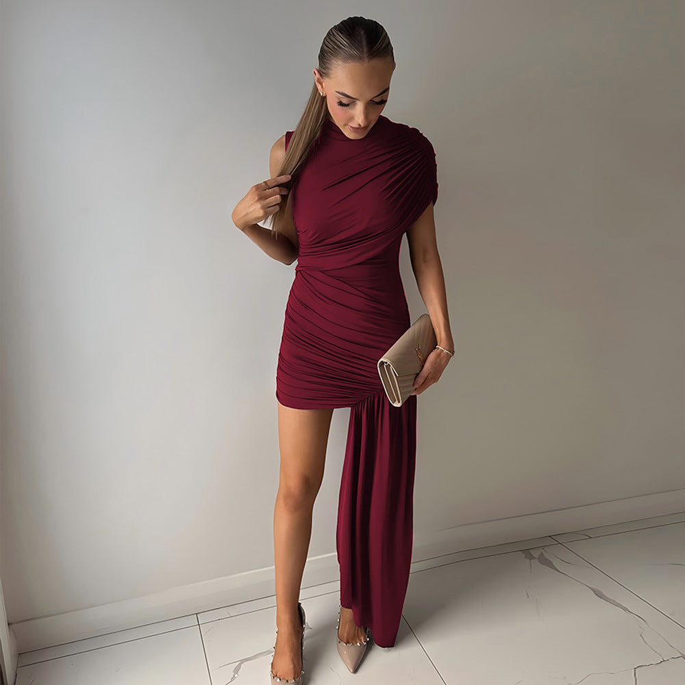 Kvinna Figurformande Miniklänning med Asymmetrisk Drapering Mirla-Eva Jonsson
