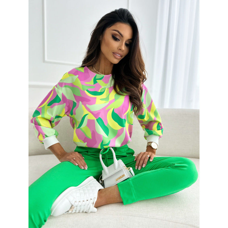 Kvinna Floral Print Fritid Sweatshirt Eva Jonsson-Eva Jonsson